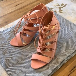 Lace up high heel Sandles